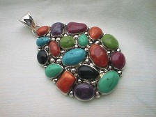 Jabberjewelry.com Signature BEST Multi Color Silver Tone Pendant Jabberjewelry.com Signature BEST Multi Color Silver Tone Pendant