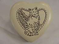 Jabberjewelry.com Vintage Cat Heart Wooden Musical jewelry Trinket Box