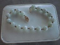 Apple Green Jade Ball Gold Tennis Bracelet Apple Green Jade Ball Gold Tennis Bracelet
