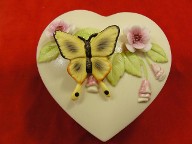 Vintage Butterfly Heart Trinket Box