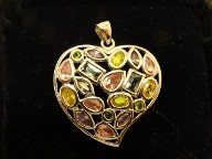 Jabberjewelry.com Large Multi Multistone Pendant Jabberjewelry.com Large Multi Multistone Pendant