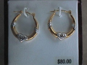 Jacmel Two Tone Gold Heart Earring Loops