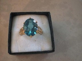 Large London Blue Topaz Gold Ring Large London Blue Topaz Gold Ring