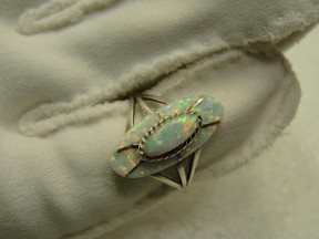 Jabberjewelry.com Inlaid Opal & Turquoise Silver Ring 