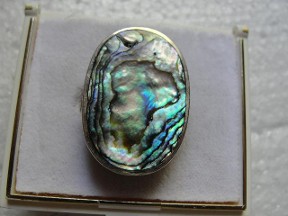 Jabberjewelry.com Large Vintage Abalone Shell Ring