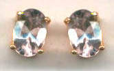 Jabberjewelry.com Vintage Pink Morganite Gold Post  Earrings