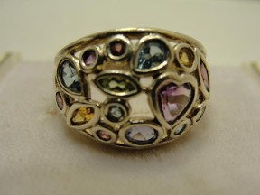 Jabberjewelry.com Multi Cuts Gemstone Silver Ring