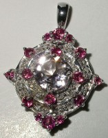 Jabberjewelry.com White Gold Multi Gemstone Diamond Pendant