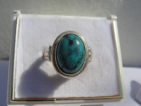 Jabberjewelry Large Oval Turquoise Silver Ring Cabouchon Cut