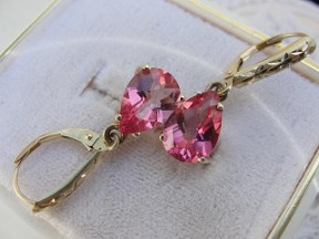 Jabberjewelry.com Pear Pink Topaz 14kt Yellow Gold Earrings Jabberjewelry.com Pear Pink Topaz 14kt Yellow Gold Earrings