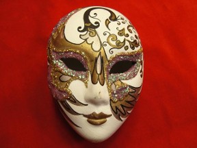 Mardi Gras Face Jewelry Trinket Box