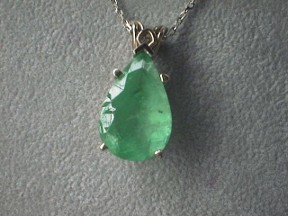 Jabberjewelry.com Large White Gold 8 1/2 Ct's Emerald Pendant