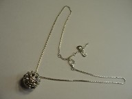 Signature Fossil Silver Disco Ball Pendant