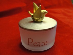 Peace Glass & Metal Trinket Box