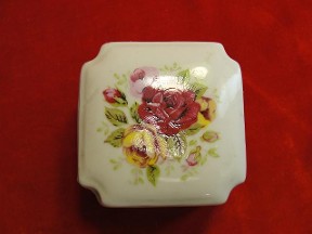 Jabberjewelry.com Hand Painted Square Jewelry Trinket Box