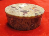 Jabberjewelry.com Vintage Brown Marble Style Stone Trinket Box