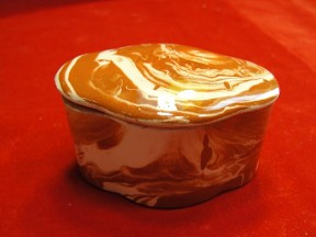 Vintage Hand Made Faux Brown Marble Trinket Box