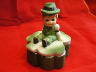 3 Leaf Clover Leprechaun Trinket Box