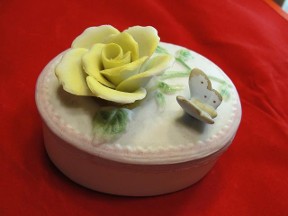 Flower & Butterfly Trinket Box