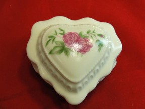 Vintage Heart Shaped Trinket Box