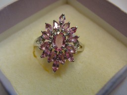 Jabberjewelry.com Natural Pink Sapphires White Gold Ring