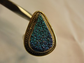 Jabberjewelry.com Titanium Treated Druzy Silver Ring