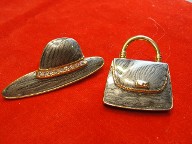 Jabberjewelry.com Vintage Color Mates Hat & Purse Pins Set