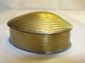 Vintage Brass Shell Trinket Box