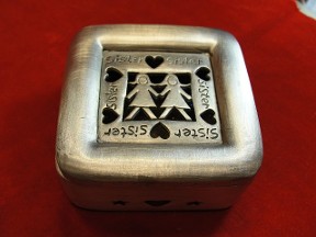 Stainless Steel Sisters Trinket Box