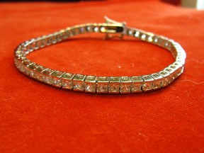 Jabberjewelry.com New Princess Cut CZ Diamond White Gold Bracelet