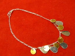 Jabberjewelry.com Silver Tone Ankle Bracelet With Dangles