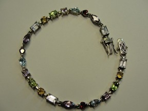 multi gemstone silver bracelet