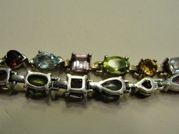 multi gemstone silver bracelet