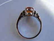 Ffire Opal & Diamond Silver Ring