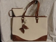 Coldwater Creek Butterfly Two Tone Tote Bag Purse